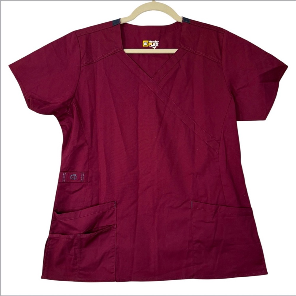 WonderFlex Maroon Scrub Top